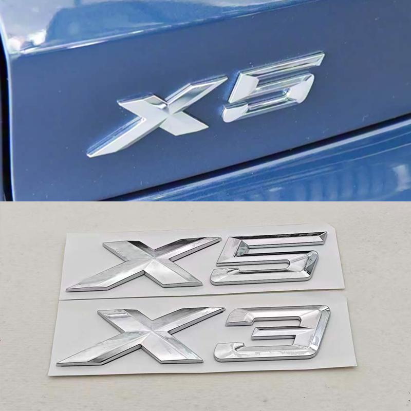 NEW 3D ABS Car Styling Logo X3 X5 Rear Trunk Badge Sticker Emblem Decals For BMW X3 X5 Auto Tail Accessories Ue2