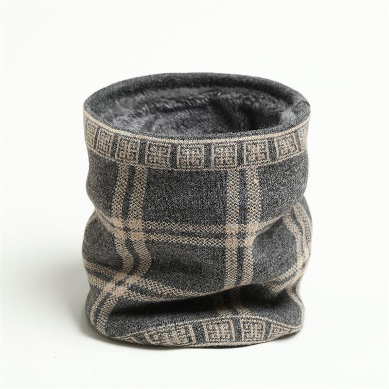 Scarves, New Warmth Protection For Men And Women In Winter, Cervical Spine Pullover, Neck Cover, Plaid Wool Knitted Thickened Scarves
