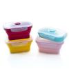 350ML Collapsible Silicone Food Bowl with Plastic Lid Foldable Lunch Storage Box Container