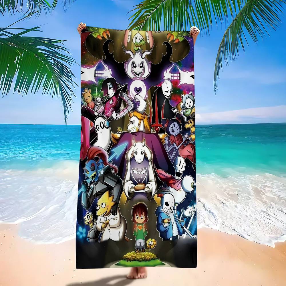 Game U-Undertales Bath Towel Microfiber Soft Water Absorbing Breathable For Girl Kids Decorative Cartoon Beach Towel