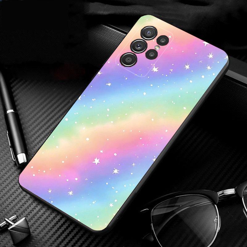Phone Case For Samsung Galaxy S25 S24 S23 S22 S21 Ultra S24 S23 S22 S21 S25 Plus S24 S25 FE Rainbow Clouds