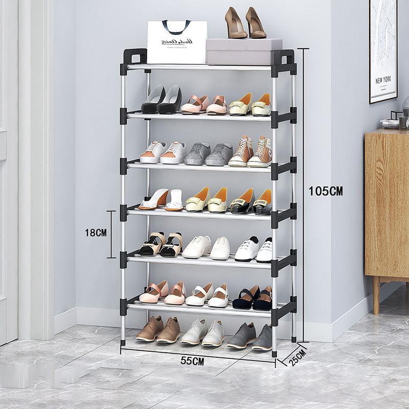 7-Story Aluminum Alloy Shoe Rack Multi-Layer Assembly Dust-Proof Storage for Dormitory Entrance Organizer shoemaker organizer