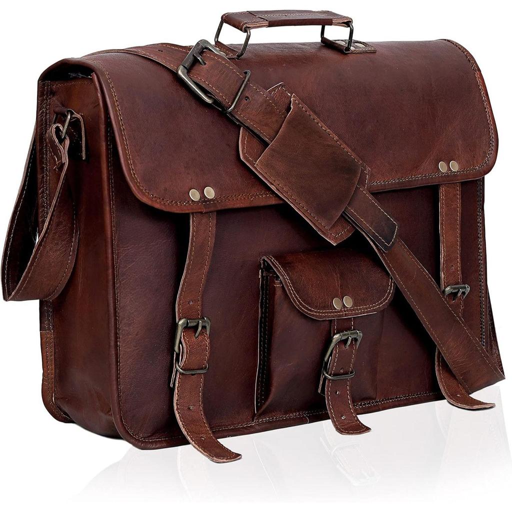Neue Leder Umhängetasche Leder Laptoptasche Computer Umhängetasche Aktentasche Unisex Tasche