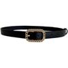 Chic Minimalist Ladies Pu Chain Rectangle Buckle Vintage Waist Belt For Dresses