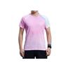 Li Ning Round Neck Pullover Logo Short Sleeve Badminton Shirt Men Tops Pink AAYR263-1