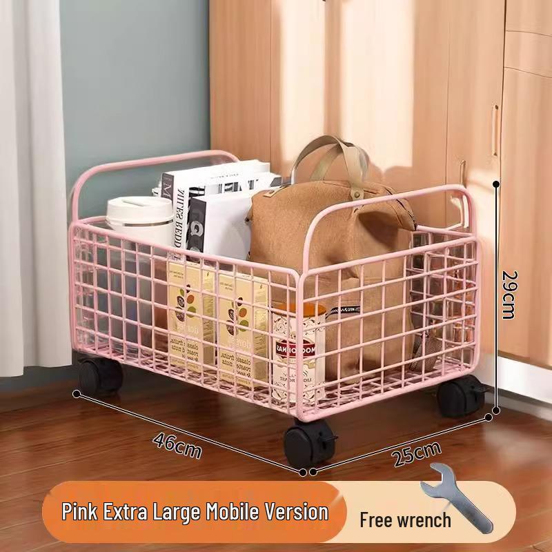 Compact Storage Cart with Casters for Bags, Backpacks, Books, and More