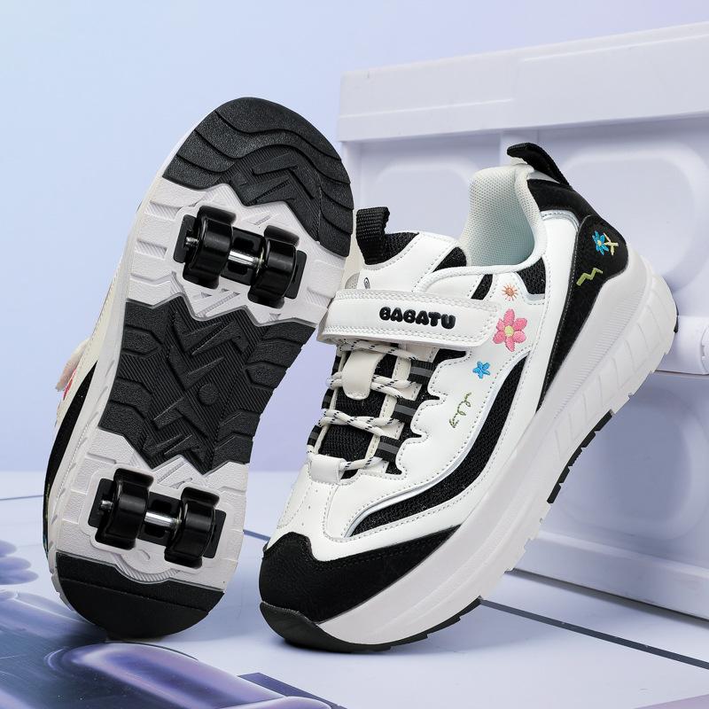 

2025 лето новые подиумные туфли девочки сетчатые дышащие роликовые коньки девочки четырехколесные спортивные коньки девочки 31