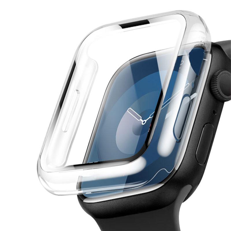 Glass+Case for Apple Watch Change To Ultra iWatch Series 4 5 6 7 8 9 45mm 41mm 44mm 40mm Screen Protector Cover Upgrade to Ultra