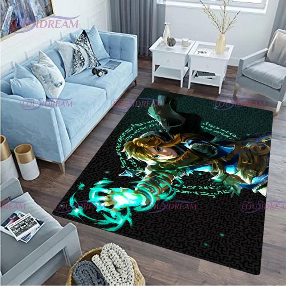 Cartoon Link-zalda Game Print Play Game Area Rug Sponge Washable Mat Bedroom Floor Mat Non-slip Bathroom Carpet Mat Door Carpet