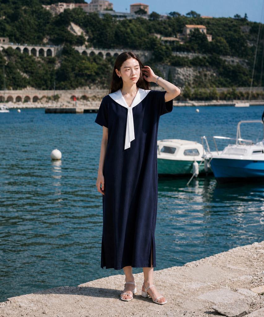 Robe Metapeo à col marin Bleu marine
