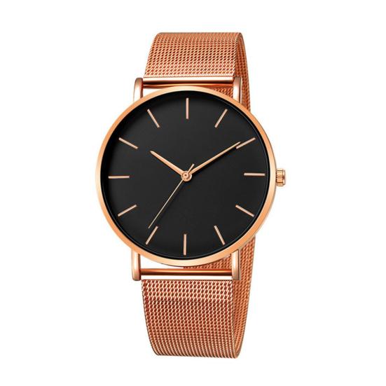 Herren Mesh-Armbanduhr Minimalistische Quarz-Analog-Uhr Einfaches rundes Zifferblatt Armbanduhr für Business Büro Freizeit