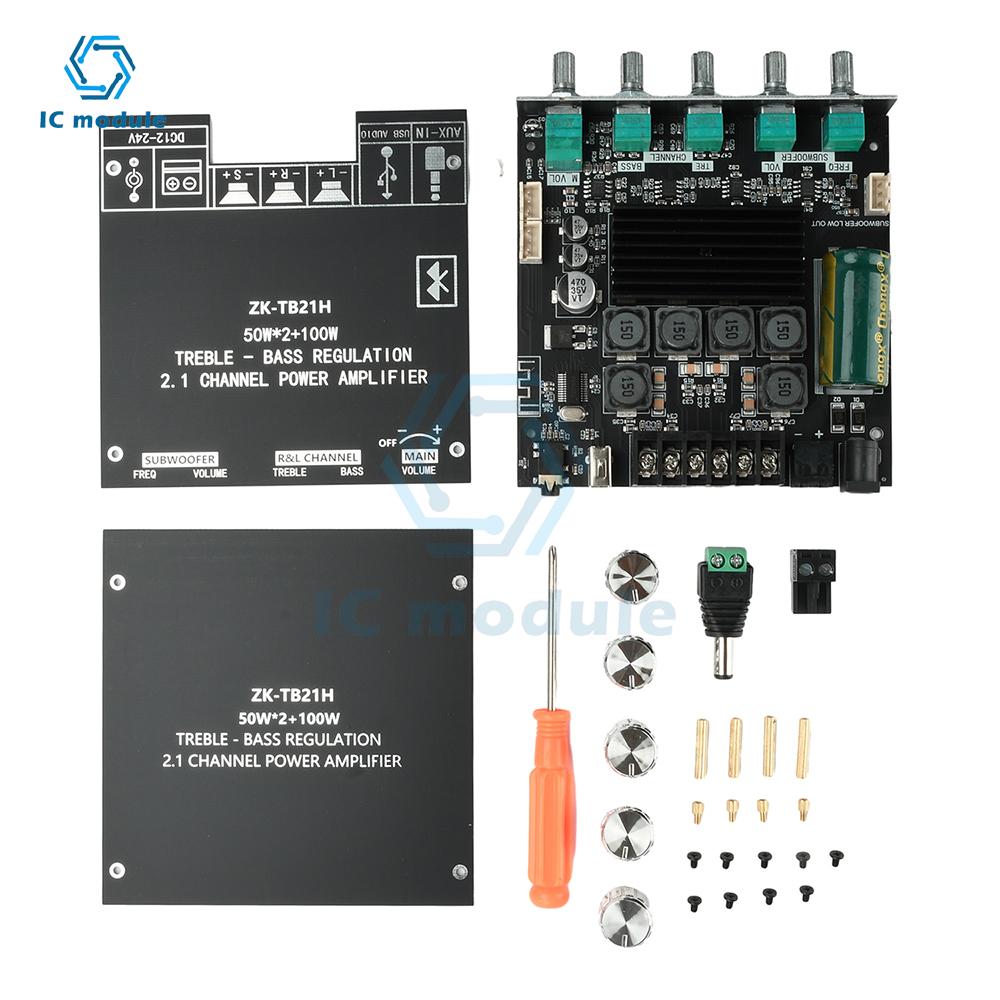DC 12-24V TB21H BT 5.1 Subwoofer Amplifier Board 50W+50W+100W 2.1 channel digital amplifier module Stereo Bass AMP TPA3116D2