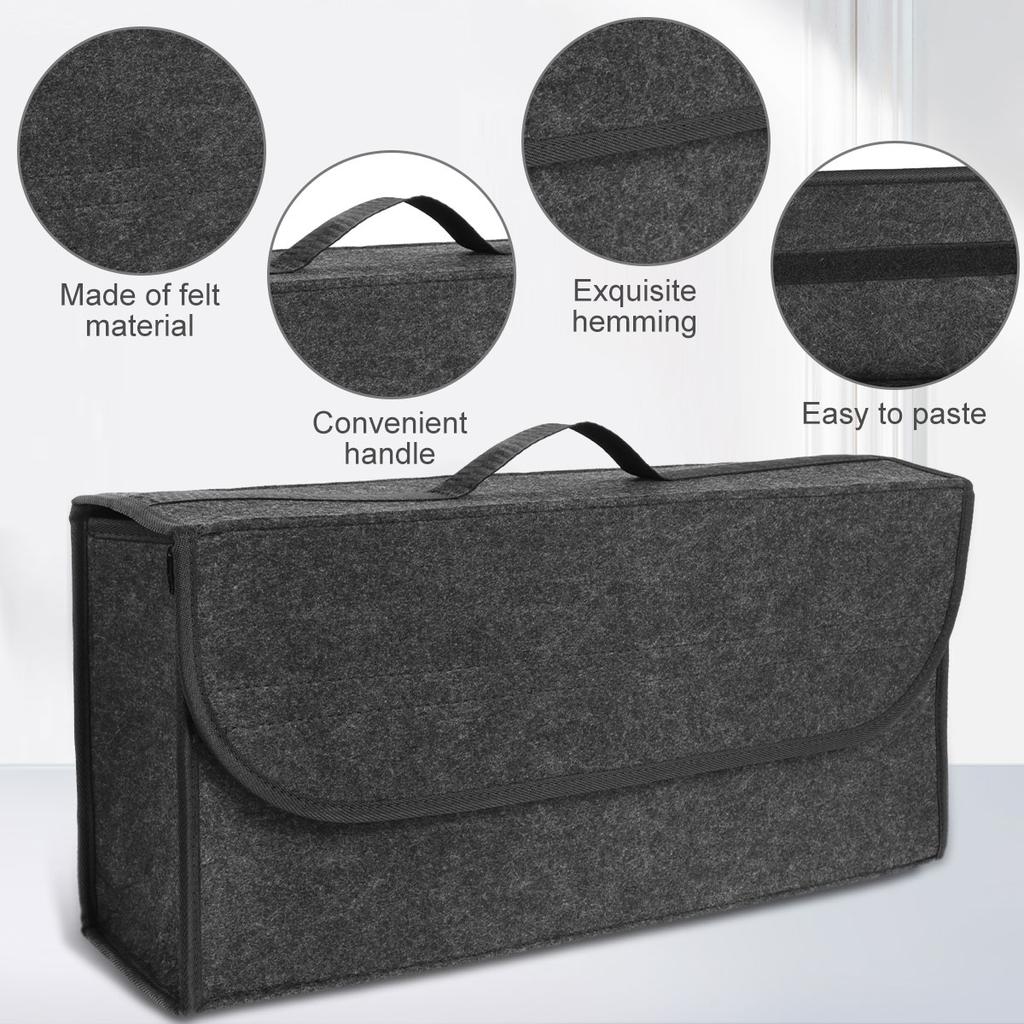 Auto Kofferraum Aufbewahrungsbox Große Kapazität Auto Aufbewahrungstasche Feuerfester Filzstoff mit Griff Faltbare Auto Werkzeug Aufbewahrungstasche