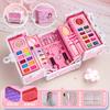 Kids Washable Makeup Kit Girl Safe Real Make Up Set For Toddler Princess Cosmetics Playing Box Birthday Gift Toy