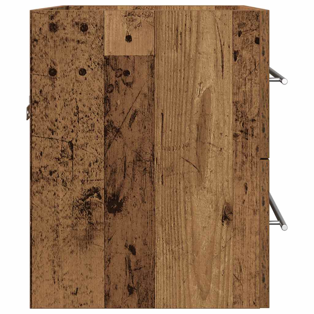 Bathroom Vanity Unit with Rustic Wood Effect 60 X 38.5 X 48 Cm
