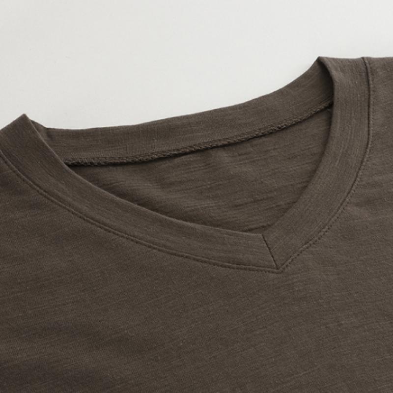 Shop Women S baSic V Neck Slub CoTTon Long SleeVe T ShirT Dai wSh 1056