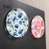 Hand Painted Flower Magnets 12Pcs Resin Epoxy Floral Refrigerator Magnet, Pattern Fridge Decorative Round Magnetic Decoration for Kitchen Office