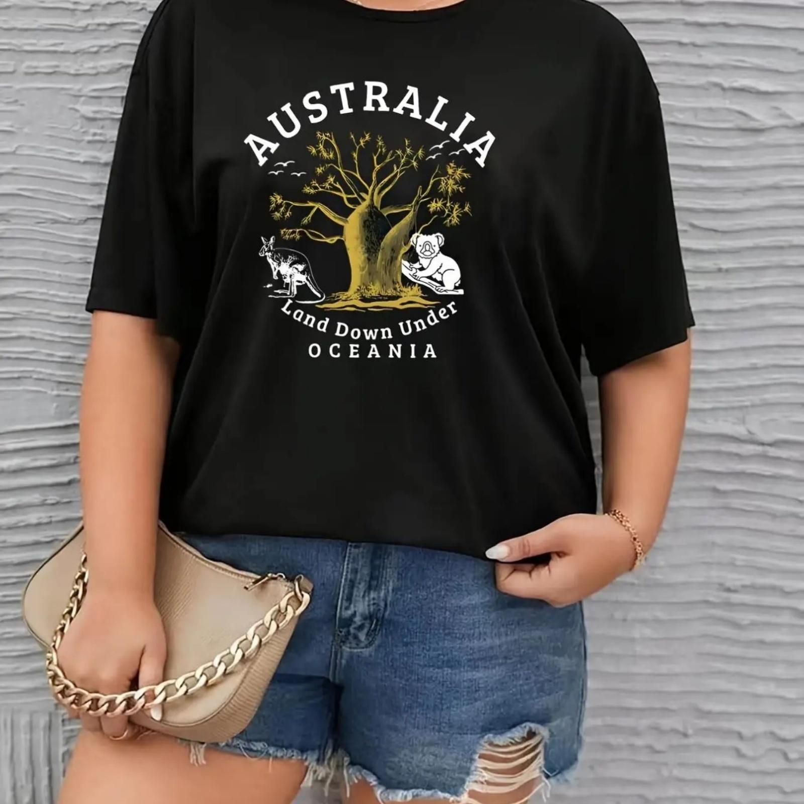 

Women s Fashion T-Shirt - Comfortable Black Crew Neck with Geometric Print, Short Sleeve Casual Sportswear for Spring & Summer, XXXXXL чорний