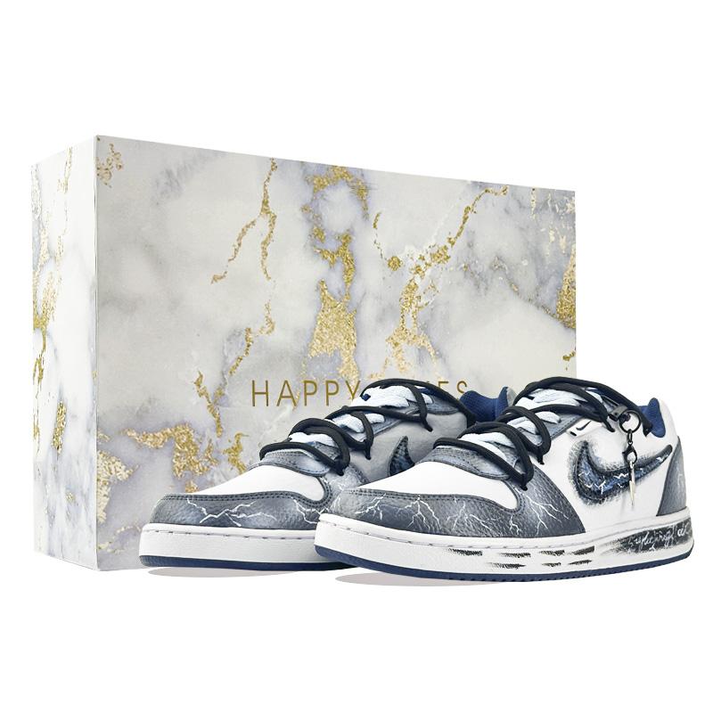 

Nike EBERNON Gale White Noise Cushioning, Wear Resistant Low top Skateboard Shoes Men s White Blue IF0847-141(Team877-) 42