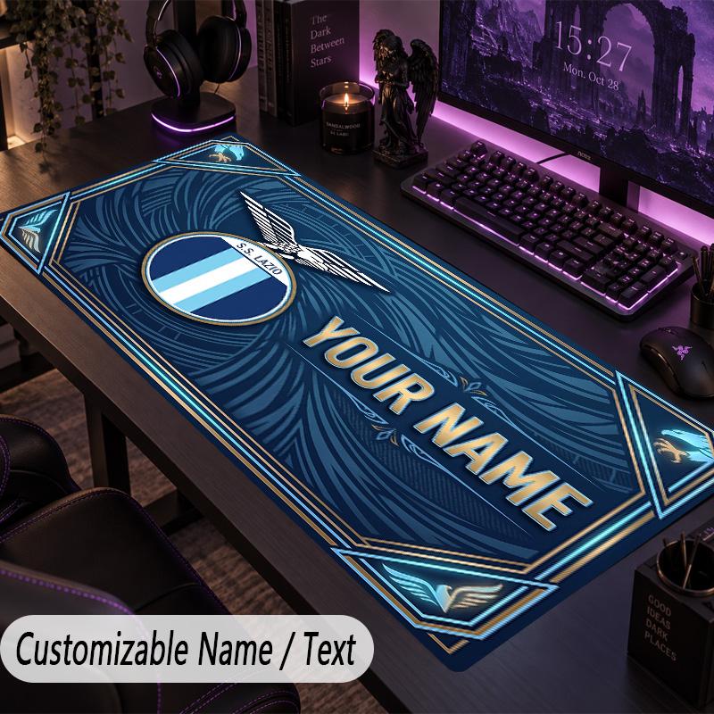 Custom Text Big Mousepad, Extended Desk Pad For Laptop Work GameLazio FC