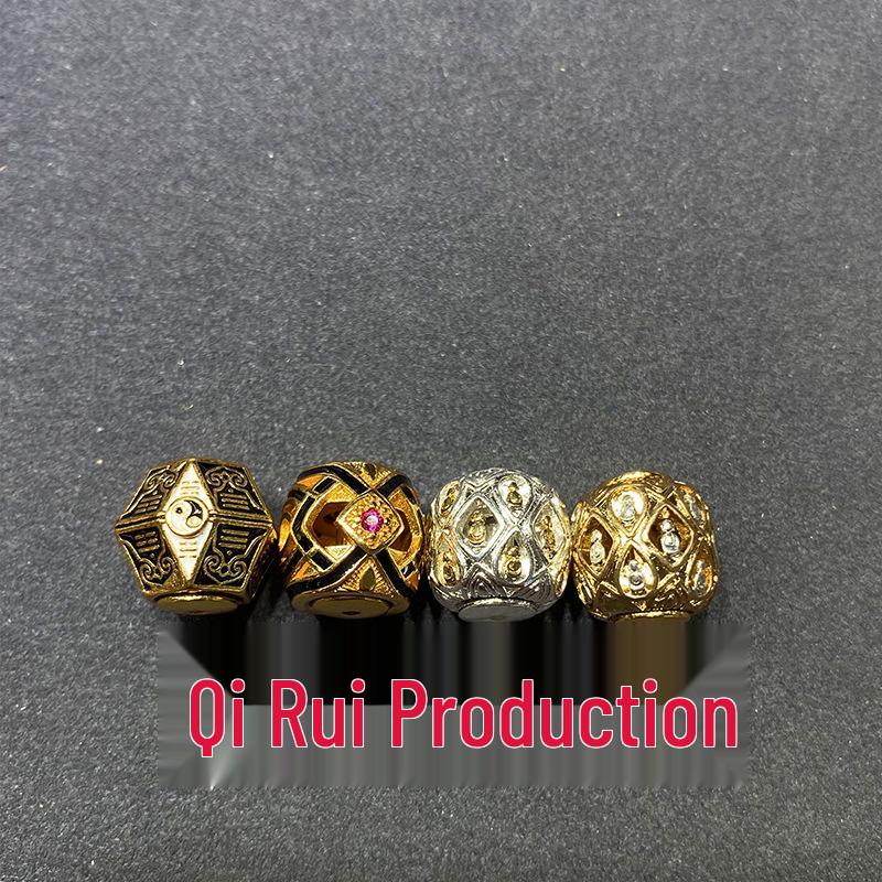 Mandala Ten Thousand Buddhas Rotatable Beads Bracelet with Handmade Braided Rope