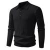 New Sweater Men's Large Size Jacquard Sweater Lapel Base Shirt Solid Color Sweater POLO Shirt