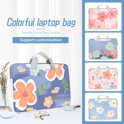 Multi Size Flower Cover Laptop Bag Sleeve 13 14 15 16 17 Inch Multi Purpose Shoulder Hand Bag for Macbook/HP/Lenovo/ Acer/Asus