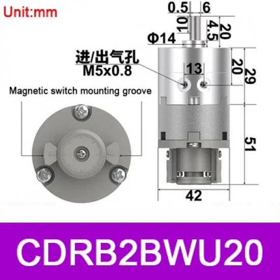 SMC Type Vane Rotary Swing Cylinder CRB2BW CDRB2BW CDRB2BWU 10 15 20 30 40-90S 180S 270S Pneumatic Rotary Actuator