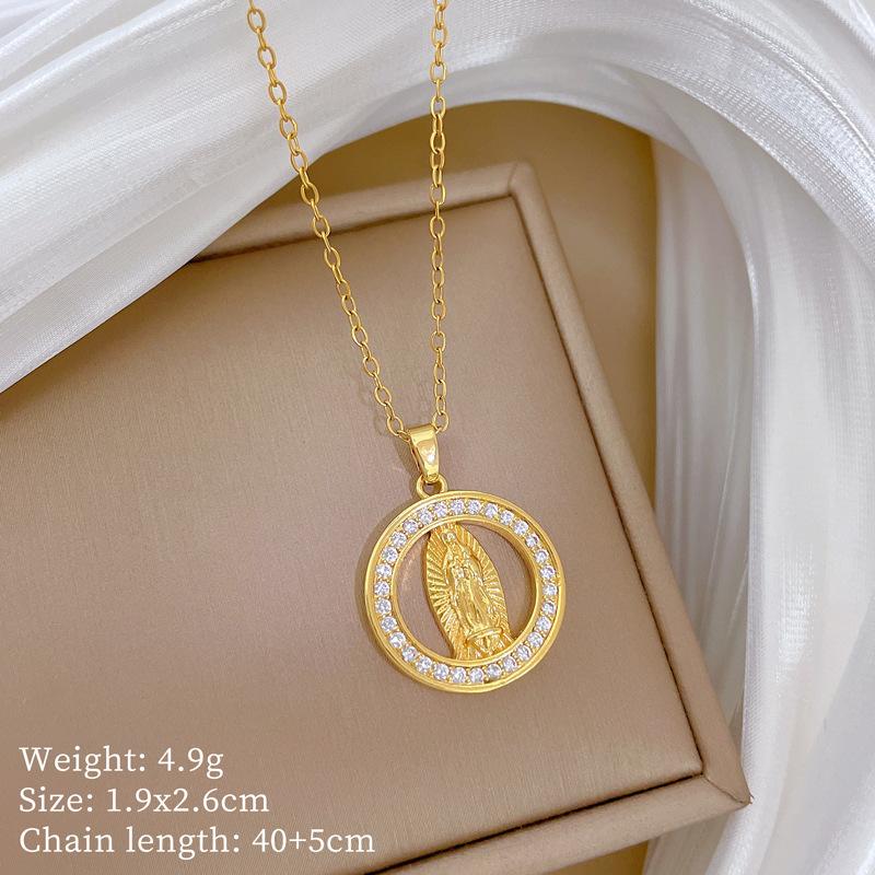 Multi-Element Style Copper Micro-Inlaid Necklace Combination Female Real Gold Electroplated Exquisite Collarbone Chain