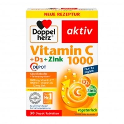 Doppelherz Vitamin C 1000 + D3 Depot 30 Tablets