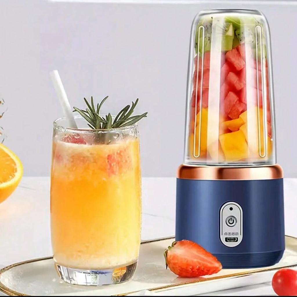 Compact Rechargeable Juicer Cup, Multi-Functional Fruit Mixer, Ice Crusher, Citrus Squeezer, Travel Smoothie Blender