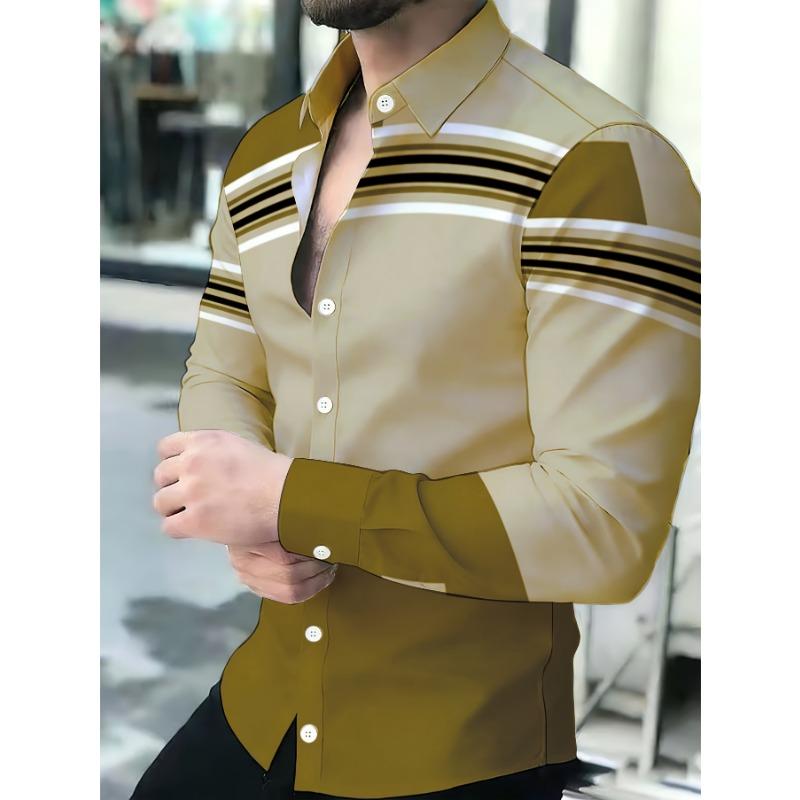 Herren Business Casual Hemd mit Aufdruck und langen Ärmeln, Modisches Schlank geschnittenes Leichtes Oberteil für Frühling/Sommer, Einfach Elegant Vielseitig für Pendler Professionelle Kleidung