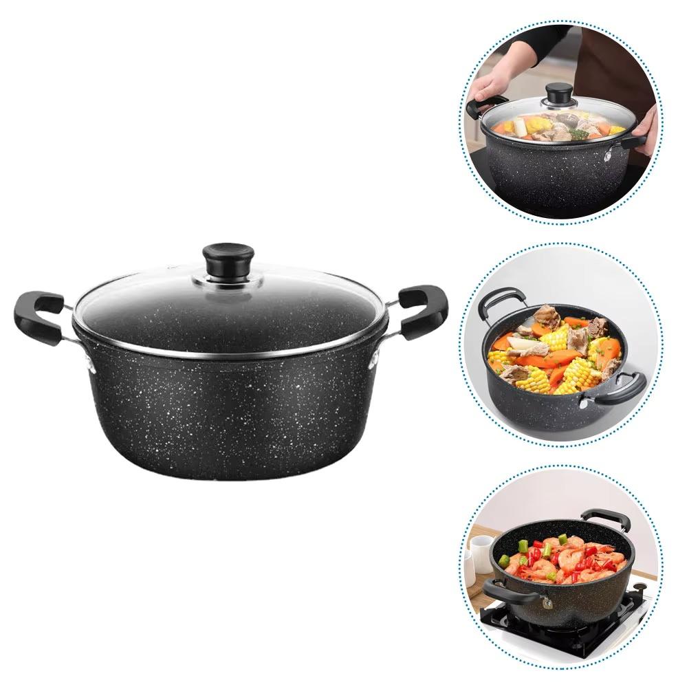 Hrnec na polévku Nepřilnavý hrnec na vývar s uchy Hluboký kastrol Železný hrnec na vaření Indukční hrnec na polévku pro domácí kuchyni