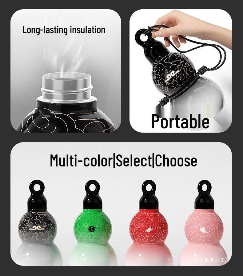 Unisex Gourd Thermos Cup: Stylish 2025 Design, Large Capacity, Straw, Portable, Perfect Gift