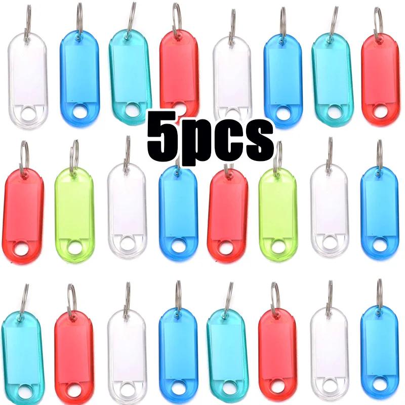 

5/10/50Pcs Multicolor Keychain Key ID Label Tags Luggage ID Tag Keychains Hotel Number Classification Card Key Rings Accessories Random Color