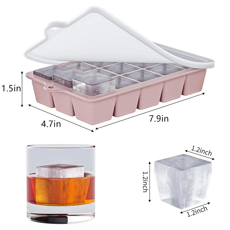 Vassoio in Silicone Extra-Large con 15 Scomparti per Cubetti di Ghiaccio, per Bevande Fredde, Grado Alimentare