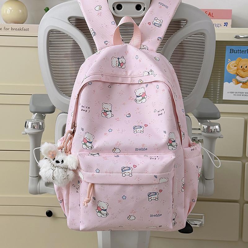 Schoolbag Printed Backpack Female Students Large Capacity High Value Niche School Bag Junior High School Student High School Student Leisure Going