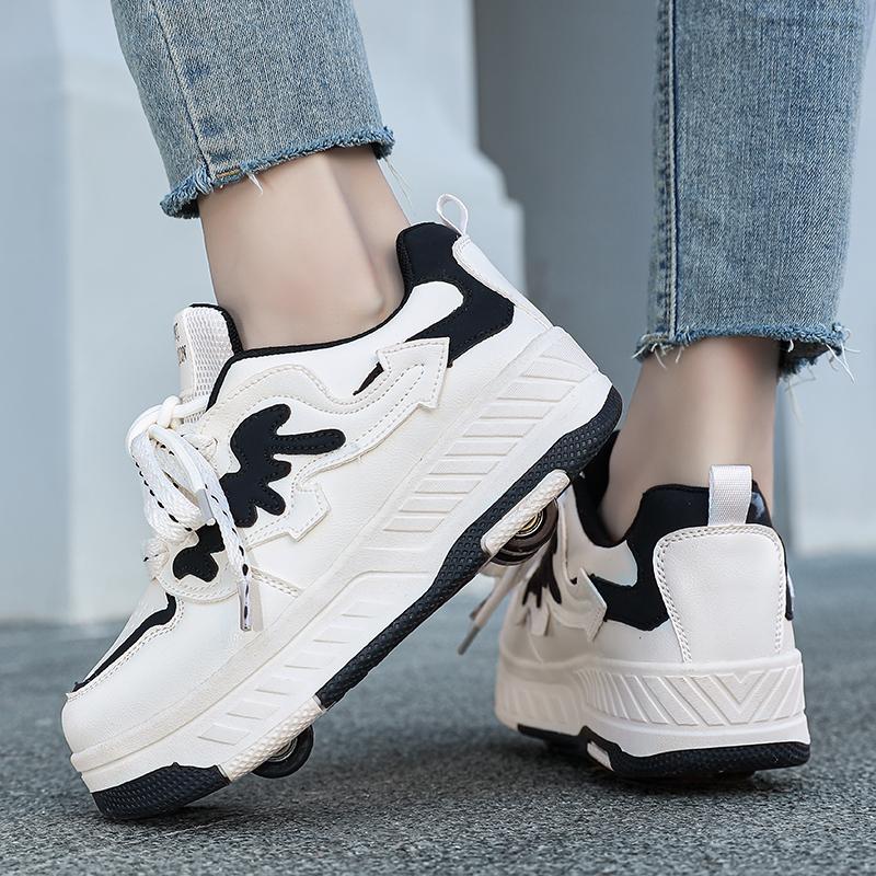 Boy/girls Shoes with Wheels Four -wheel Sports Boots Wheel Skate Can Remove Student Skate Shoes Sports Shoes