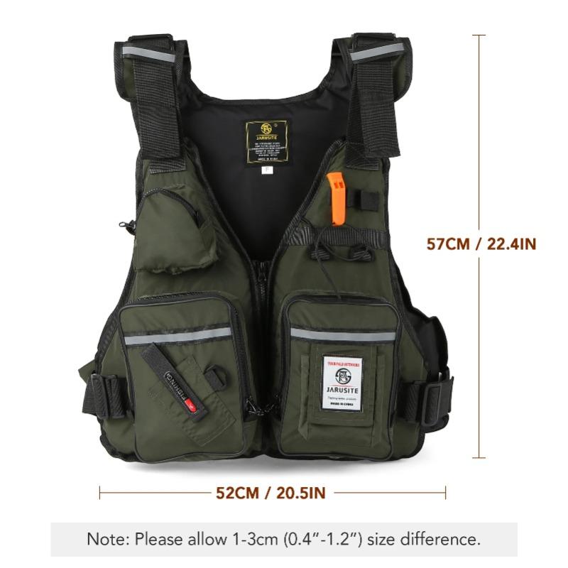 Men Professional Life Jacket Buoyancy Suit Portable Fishing Vests Multi-Pockets Waterproof Sea Fishing Adjustable Vest