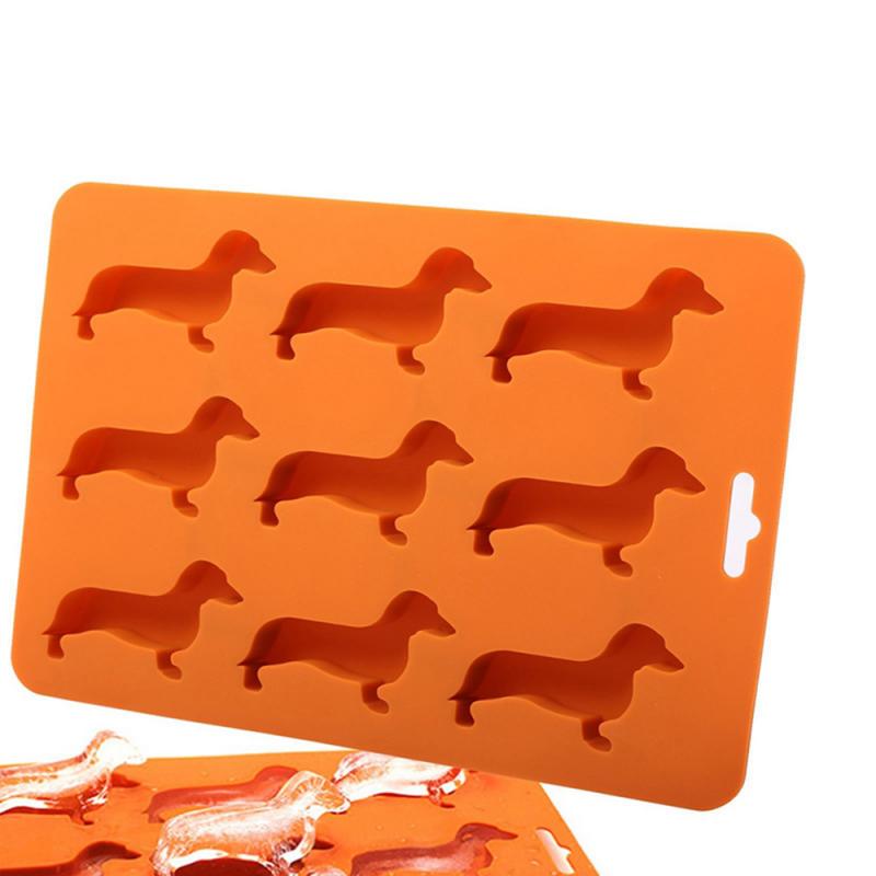 Kreative Silikon-Dackel-Welpen-förmige Eiswürfelform für die Küche, Schokoladenkeksform, DIY-Eiswürfelschale, Küchenwerkzeuge, Dropshipping