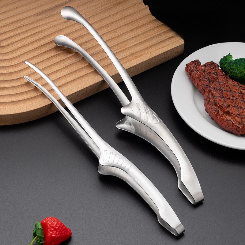 430 Stainless Steel, Korean Style Barbecue Clip, Stainless Steel Food Clip, Round Head Barbecue Clip, Pointed Meat Clip, Self-service Food Clip