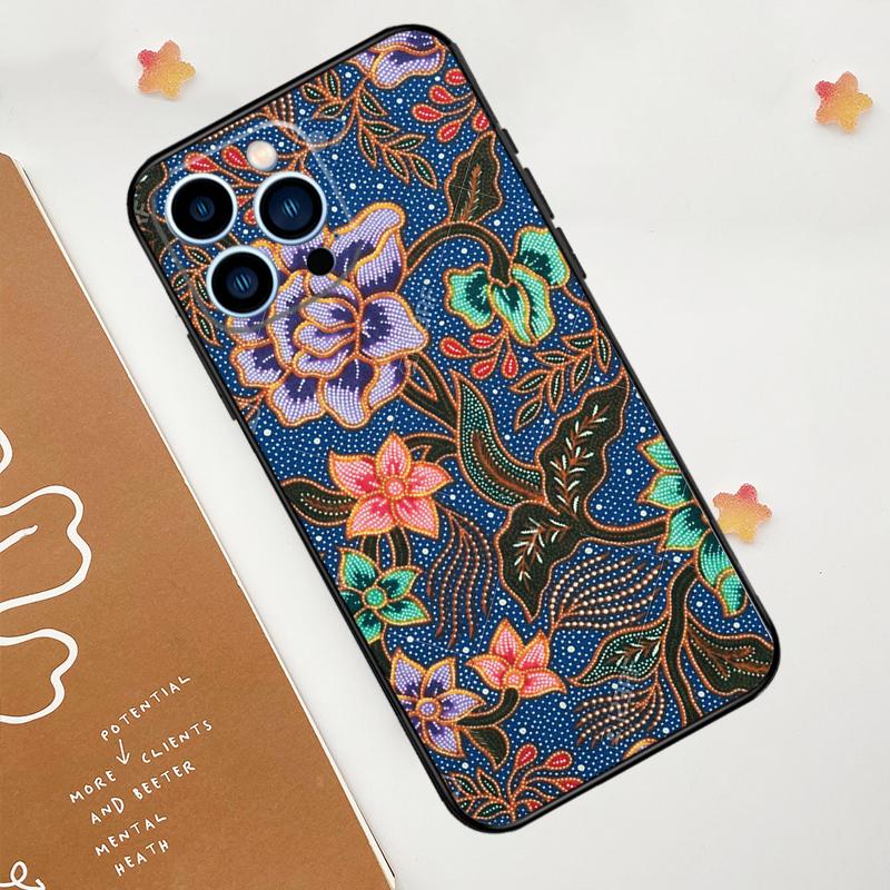 Batik Pattern Phone Case For iPhone 17 Pro Max 14 11 15 16 Pro Max 12 13 mini 16 Plus 16e 17 Air Funda