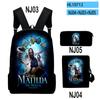 Classic Roald Dahl's Matilda the Musical 3D Print 3pcs/Set School Bags Laptop Daypack Backpack Inclined shoulder bag Pencil Case
