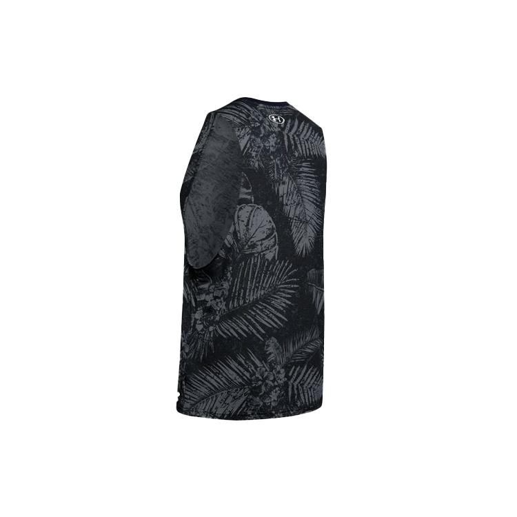 Under Armour Project Rock Aloha Camo Tank Top Black Grey Men s 1351590-001 S