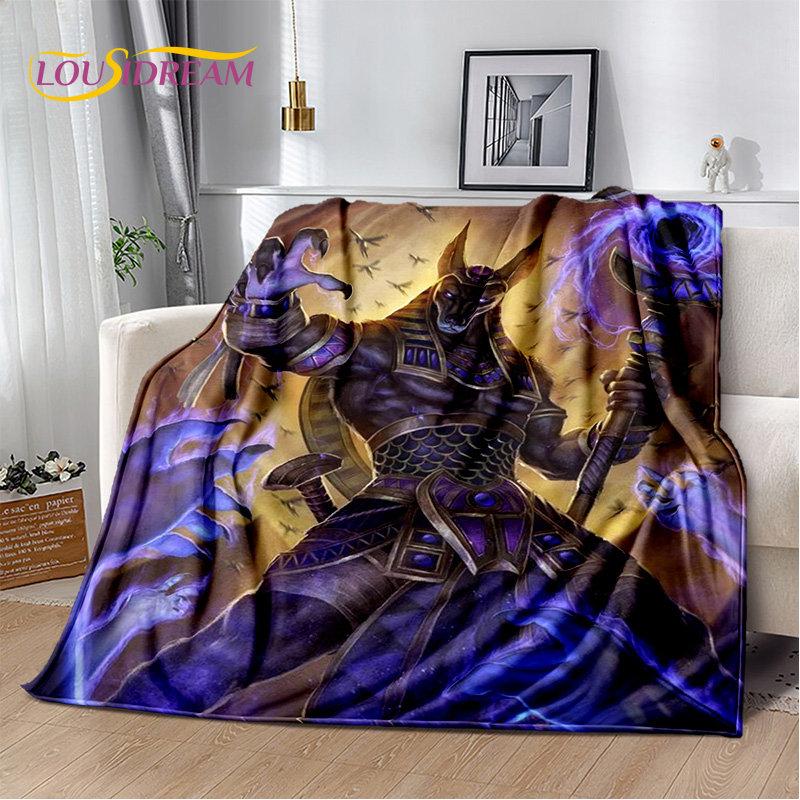 Anubis Ägypten Tod Mythologie Horus Weiche Plüschdecke, Flanelldecke Überwurfdecke für Wohnzimmer Schlafzimmer Bett Sofa Picknick Kinder