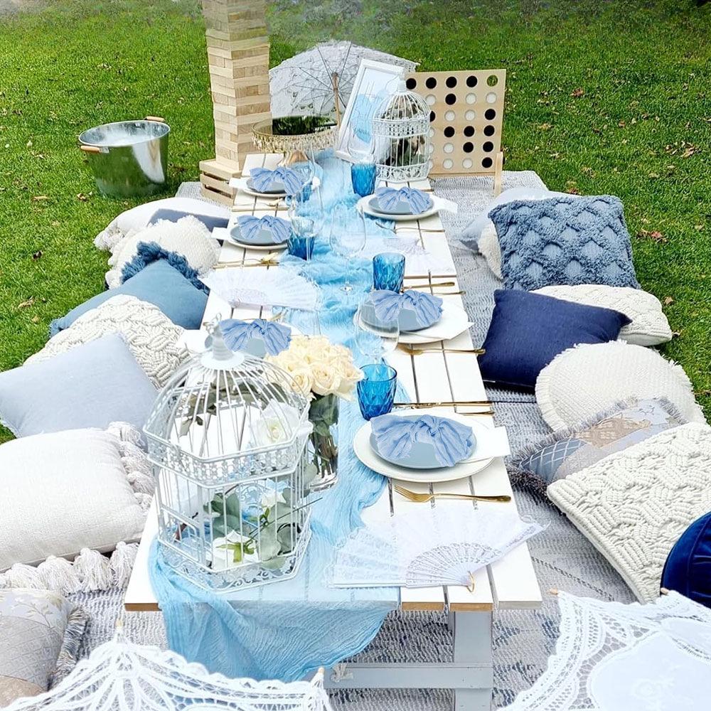 Cross-Border Cheesecloth Tablecloth Set for Weddings, Parties, and Bridal Showers