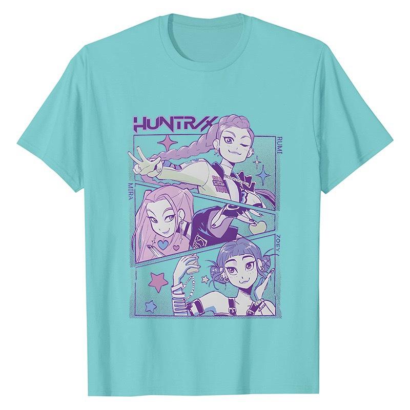 LUXEON Kpop Demon Hunters T Shirt Short SleeveT-shirt Cute Harajuku T Shirt