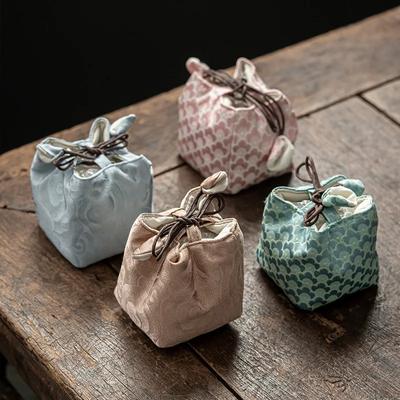 Sac de rangement pour set de thé de voyage brodé style chinois Sac pour tasses de service à thé Kung Fu Sacs pour accessoires de service à thé Protège-tasses Nouveau 2025