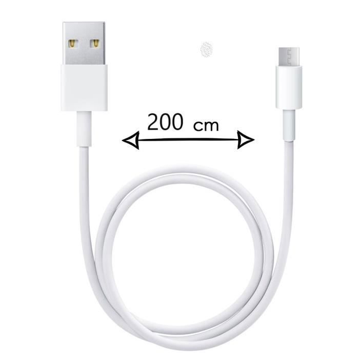 Câble Micro USB pour LG K12 Max Câble USB 2 Mètres Charge Rapide - Câble de Recharge-Synchronisation Rapide Transfert de données