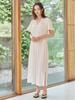 NOUVE V-Neck Shirring Dress - Ivory
